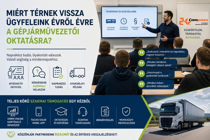 Miért térnek vissza ügyfeleink évről évre a gépjárművezetői oktatásainkra?